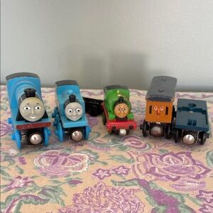 Thomas & Friends Wooden Train Set with Blue and Green Engines